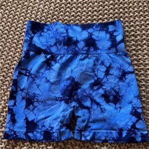 2 pair Blue and grey Tie-Dye Biker Shorts